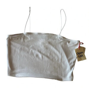 OPEN Edit White Cropped Spaghetti Strap Medium BNWT